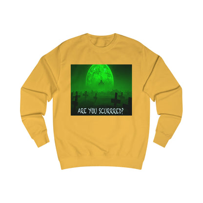 Glow-in-the-Dark SCURRED graveyard Unisex Sweatshirt: Perfect for Halloween, Parties, Cozy Nights, Spooky Vibes, Unisex Loungewear