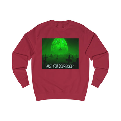 Glow-in-the-Dark SCURRED graveyard Unisex Sweatshirt: Perfect for Halloween, Parties, Cozy Nights, Spooky Vibes, Unisex Loungewear