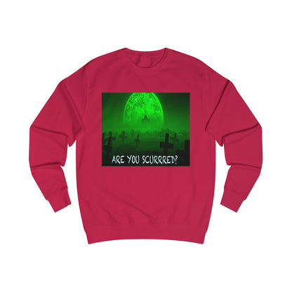 Glow-in-the-Dark SCURRED graveyard Unisex Sweatshirt: Perfect for Halloween, Parties, Cozy Nights, Spooky Vibes, Unisex Loungewear