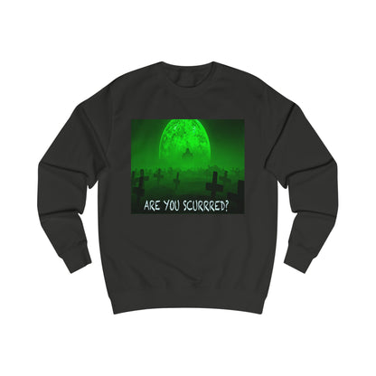 Glow-in-the-Dark SCURRED graveyard Unisex Sweatshirt: Perfect for Halloween, Parties, Cozy Nights, Spooky Vibes, Unisex Loungewear