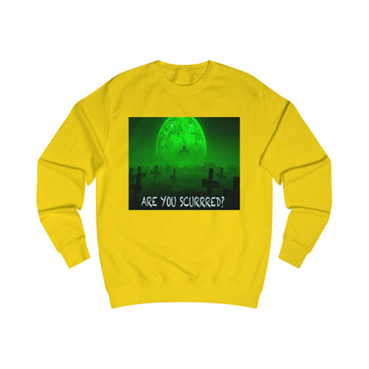 Glow-in-the-Dark SCURRED graveyard Unisex Sweatshirt: Perfect for Halloween, Parties, Cozy Nights, Spooky Vibes, Unisex Loungewear