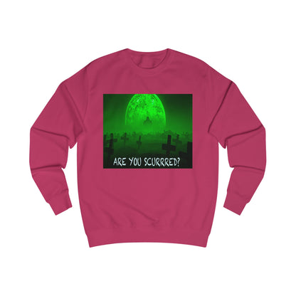 Glow-in-the-Dark SCURRED graveyard Unisex Sweatshirt: Perfect for Halloween, Parties, Cozy Nights, Spooky Vibes, Unisex Loungewear