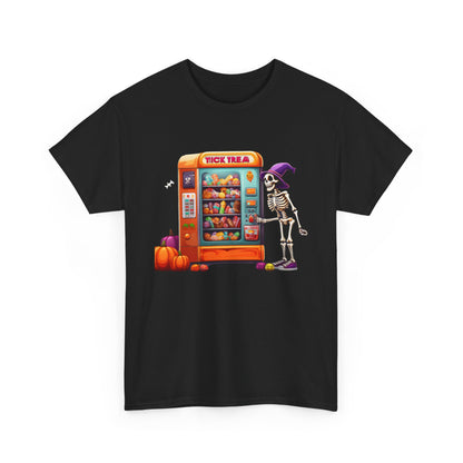 Halloween Skeleton Vending Machine Tee | Unisex Heavy Cotton T-Shirt, Spooky Shirt, Fall Fashion, Trick or Treat Top, Halloween Costume