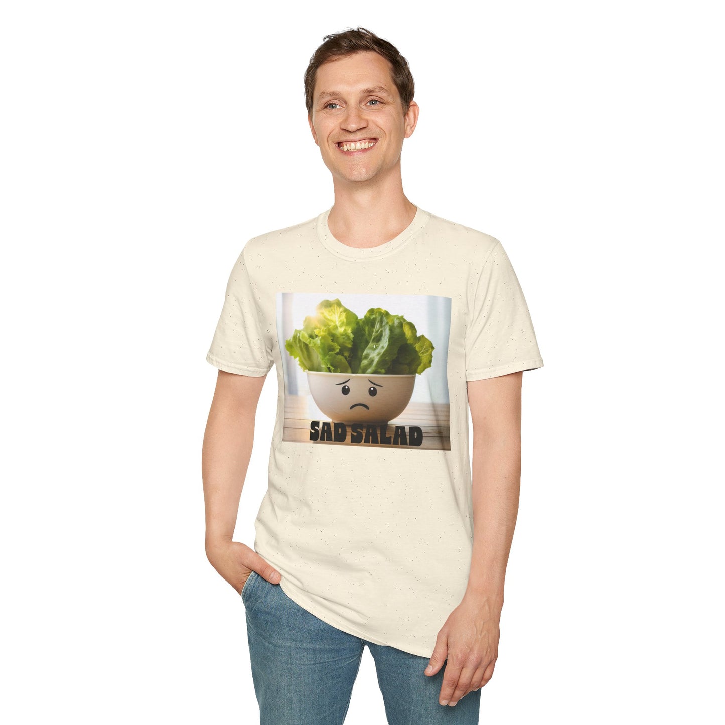 Cute T-Shirt with Sad Salad Face Design