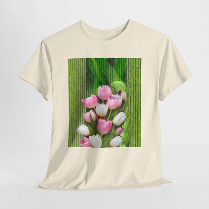 Textured Tulips Unisex Heavy Cotton Tee - Vibrant Spring Blossom T-Shirt, Everyday Wear, Gift for Plant Lovers, Mother's Day Apparel, [...]