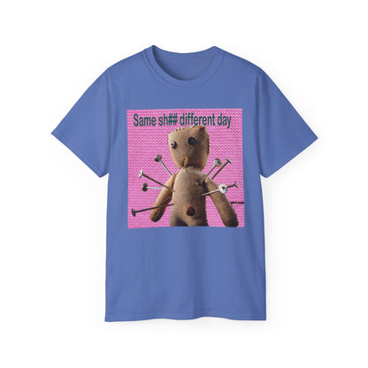 Voodoo Doll Humor Tee, Fun Statement T-Shirt for Everyday Wear, Gift for Friends, Casual Style, Quirky Graphic Shirt, Perfect for Parties