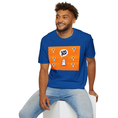 Halloween Ghost 'Boo' Unisex T-Shirt | Spooky Vibes, Costume, Fall Festivities, Trick-or-Treat, Fun Graphic Tee