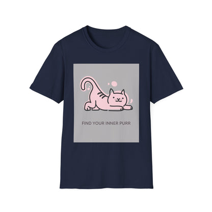 Cute Cat Themed T-Shirt, Unisex Softstyle Tee, Find Your Inner Purr, Pet Lover Gift, Cozy Casual Wear, Birthday Gift, Cat Owner Apparel