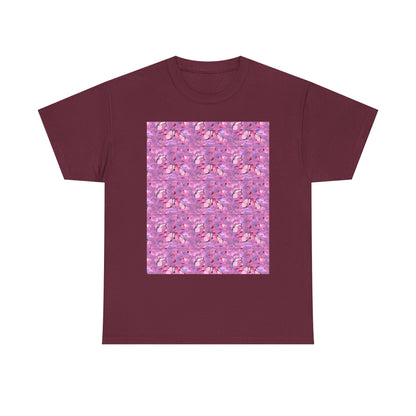 Colorful Floral and Glass Fish Pattern Tee, Unisex T-Shirt, Spring Fashion, Gift for Her, Casual Wear, Eco-Friendly Apparel, Birthday Gift