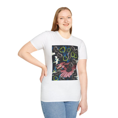 Floral Heart Unisex T-Shirt, Soft Cotton Tee, Casual Wear, Gift for Her/Him, Trendy Graphic Tee, Stylish Everyday Shirt