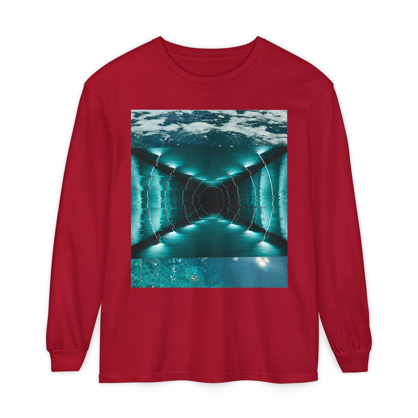Abstract Fluid Unisex Garment-dyed Long Sleeve T-Shirt