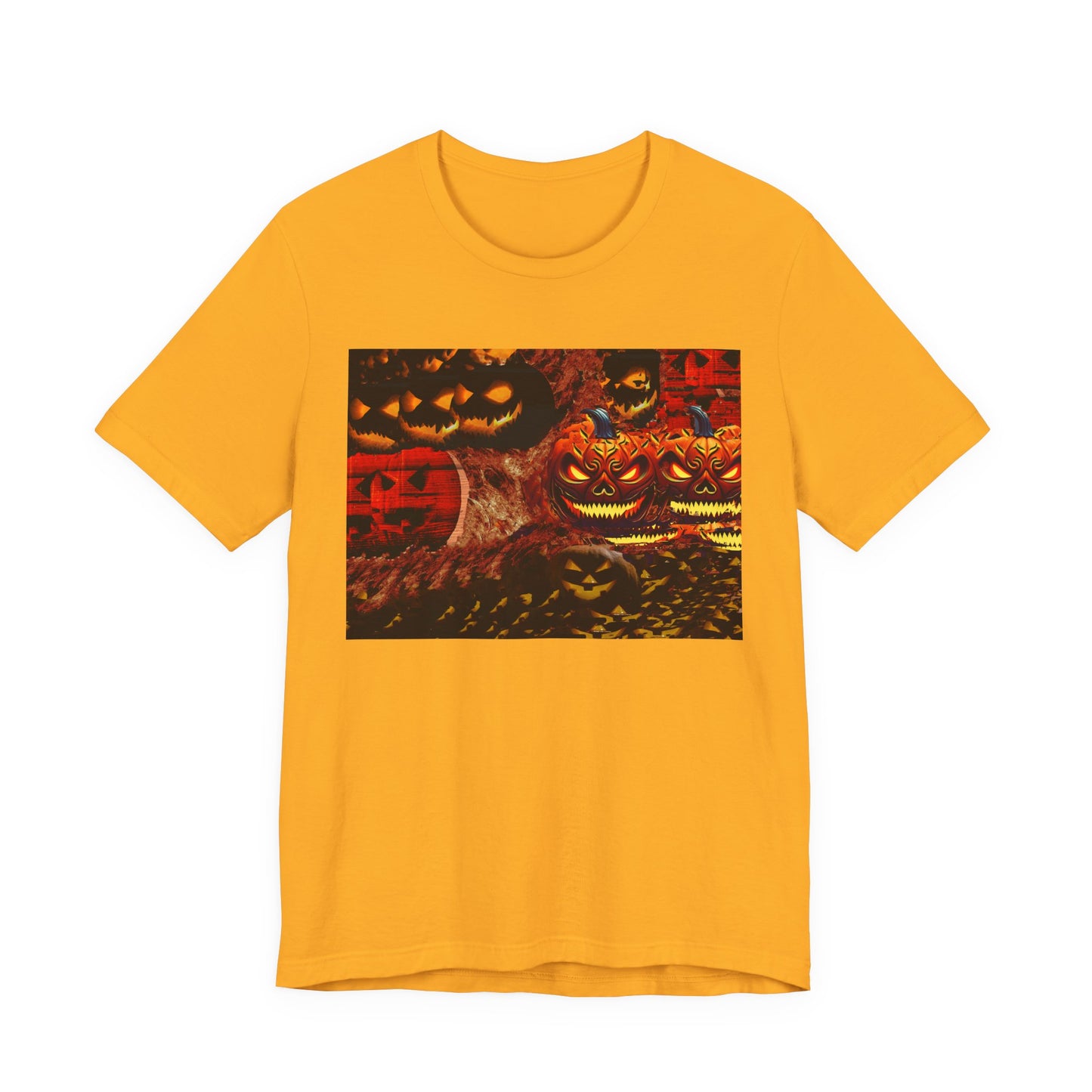 Halloween Distorted Pumpkin Graphic Tee, Unisex T-Shirt for Autumn, Spooky Season Top, Halloween Costume Idea, Men's & Women's Casual Wear