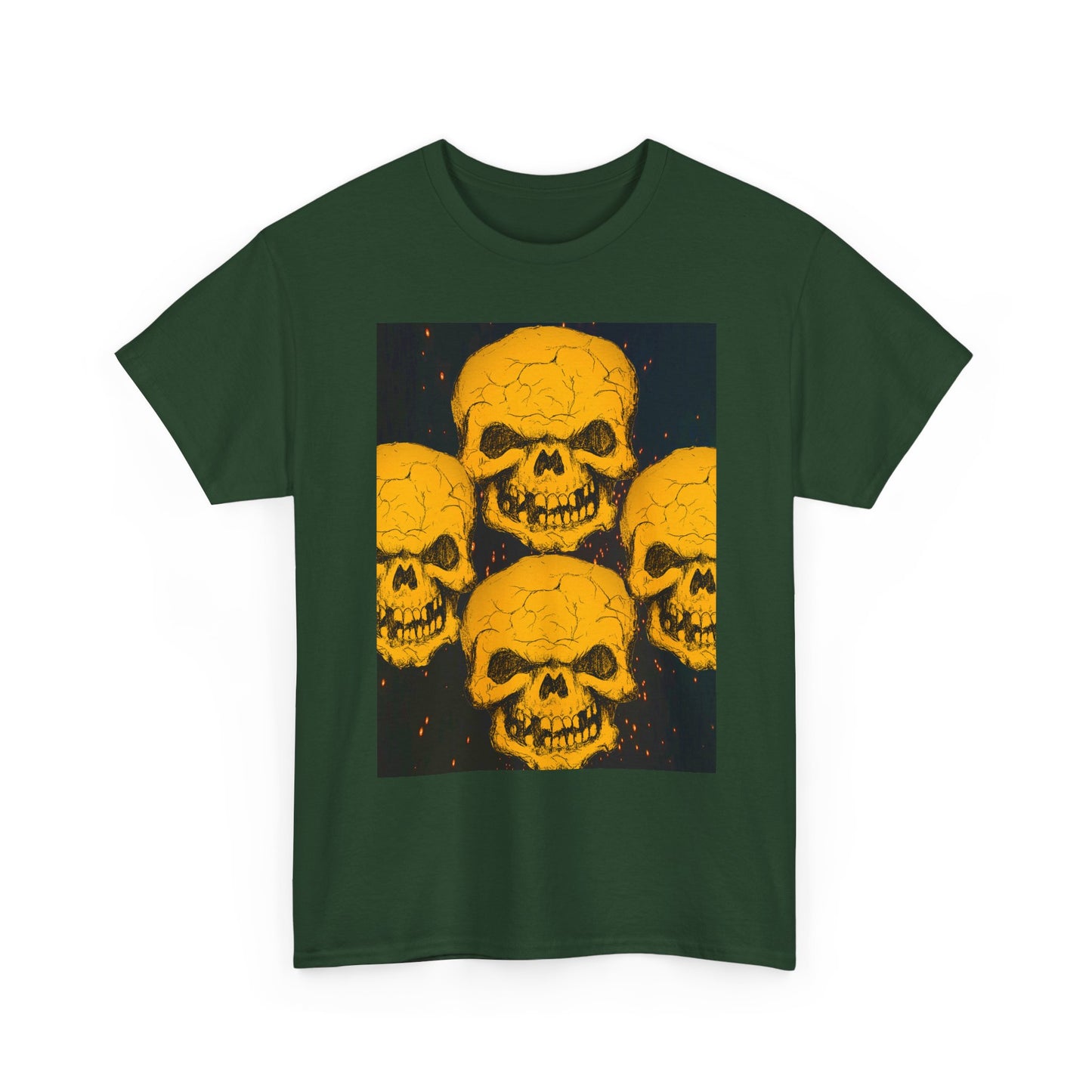 Halloween Skull  Graphic Tee, Unisex Heavy Cotton Tee, Graphic T-Shirt, Casual Wear, Unique Halloween Style, Perfect for Parties