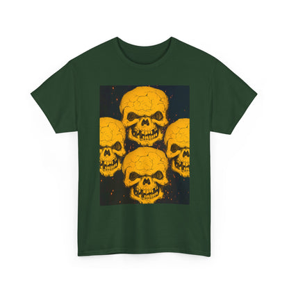 Halloween Skull  Graphic Tee, Unisex Heavy Cotton Tee, Graphic T-Shirt, Casual Wear, Unique Halloween Style, Perfect for Parties
