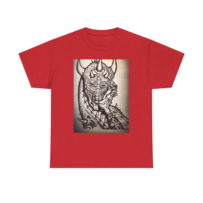 Dragon Art Unisex Heavy Cotton Tee, Graphic Tee, Unique Gift, Casual Wear, Fantasy Clothing, Art Inspired Shirt