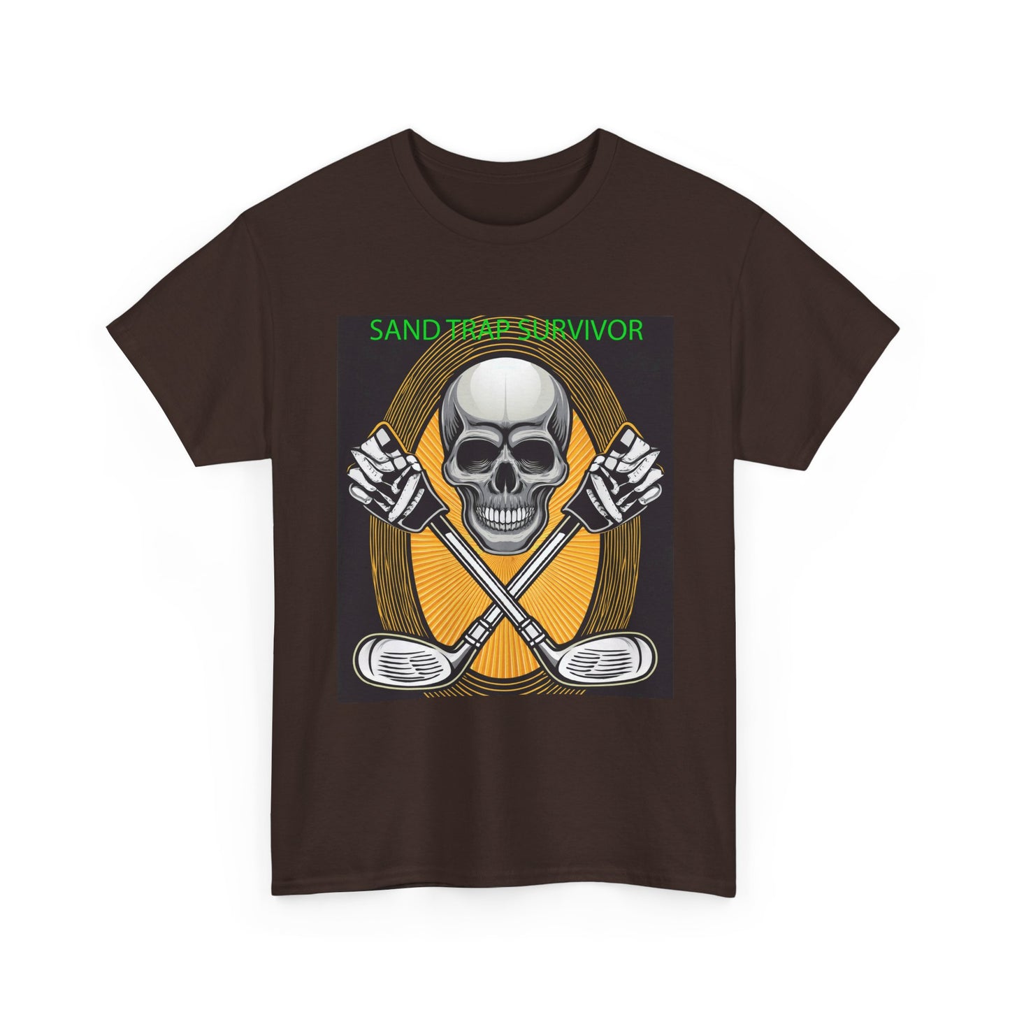 Golf Survivor Skull Tee, Unisex Heavy Cotton T-Shirt, Perfect Gift for Golf Lovers, Sports Apparel, Casual Wear, Skull Design