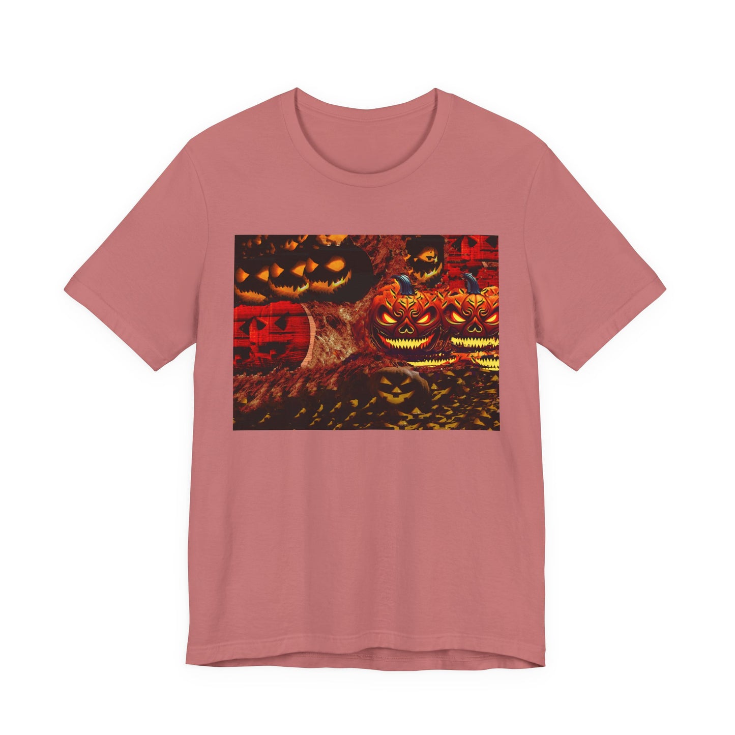 Halloween Distorted Pumpkin Graphic Tee, Unisex T-Shirt for Autumn, Spooky Season Top, Halloween Costume Idea, Men's & Women's Casual Wear