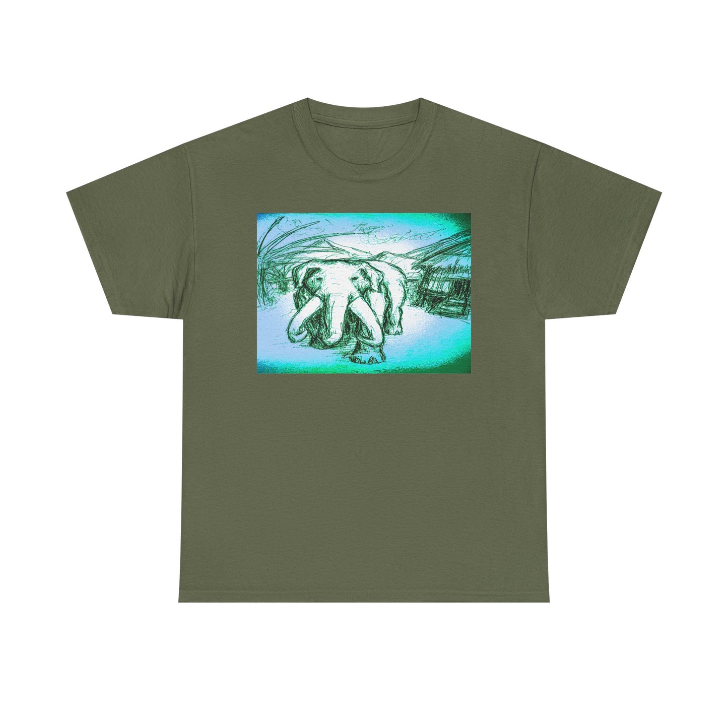Artistic Elephant Unisex Cotton Tee - Unique Graphic Design