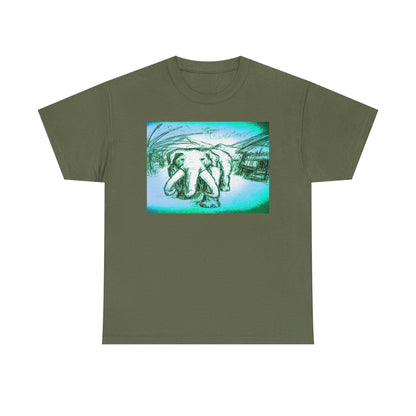 Artistic Elephant Unisex Cotton Tee - Unique Graphic Design