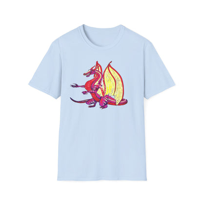 Red Dragon Graphic Unisex T-Shirt, Softstyle Tee, Unique Gift, Casual Wear, Fantasy Lover Apparel, Ideal for Conventions, Birthdays