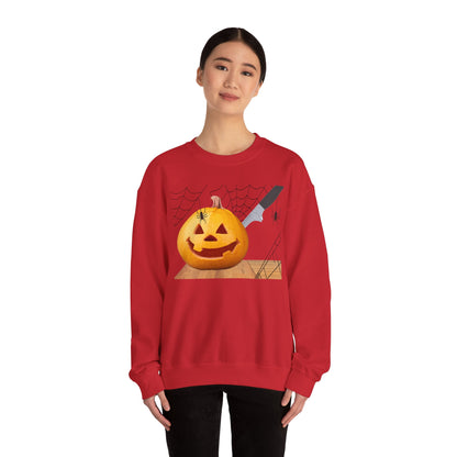 Halloween Horror Smiling Pumpkin Face Sweatshirt