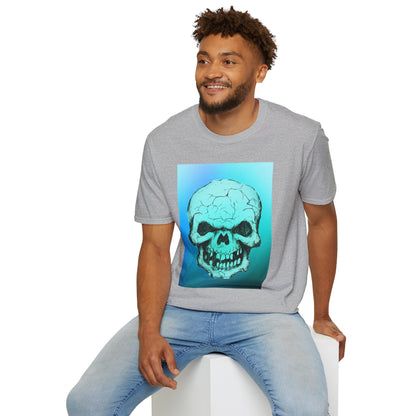 Skull Graphic  Bright Colored Unisex Softstyle T-Shirt, Edgy Tee, Casual Wear, Festival Apparel, Gift for Horror Fans, Halloween Clothing
