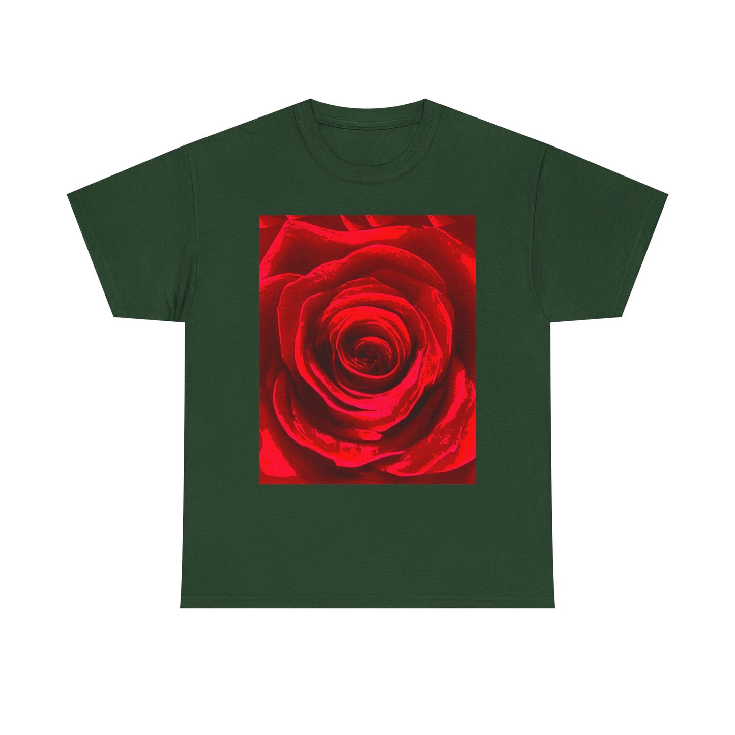 Romantic Rose Unisex Heavy Cotton Tee, Gift for Valentine's Day, Floral Shirt, Casual Wear, Love, Nature Lover Tee