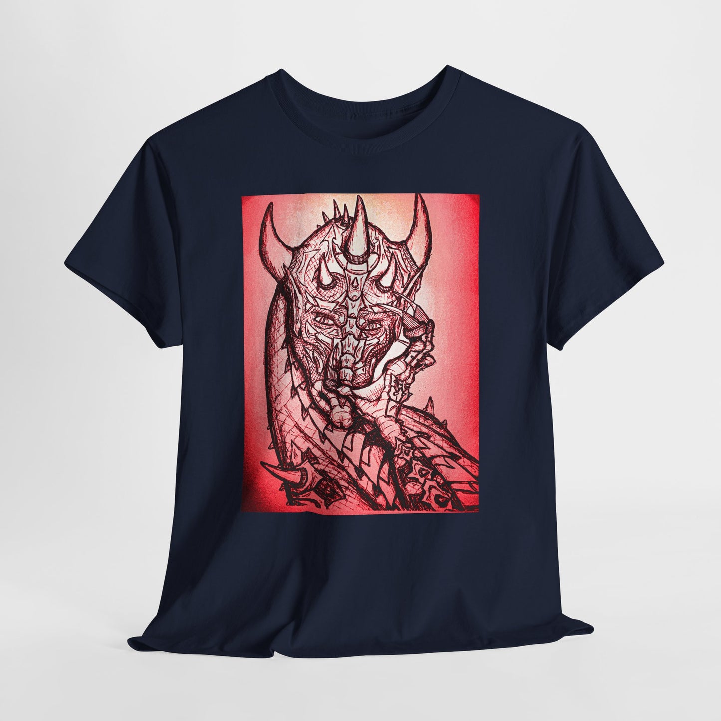 Bold Graphic Tee with Gothic Dragon Design, Unisex Cotton Shirt, Unique Art Tee, Oversized Casual Top, Gift for Art Lovers