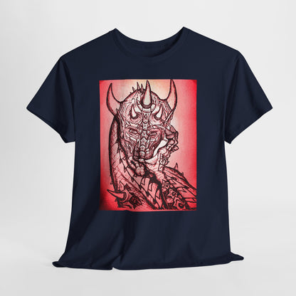 Bold Graphic Tee with Gothic Dragon Design, Unisex Cotton Shirt, Unique Art Tee, Oversized Casual Top, Gift for Art Lovers
