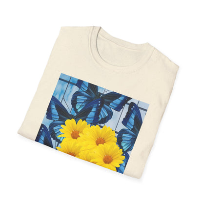 Sunny Blooms Unisex Softstyle T-Shirt, Floral Graphic Tee, Gift for Her, Summer Vibes, Casual Wear, Nature Lover Gift