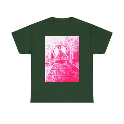 Pink Pyramid Eye Vibrant Artistic Unisex Heavy Cotton Tee | Creative Graphic Tee for Art Lovers, Casual Wear, Gifts, Festival Apparel, Statement Shirt