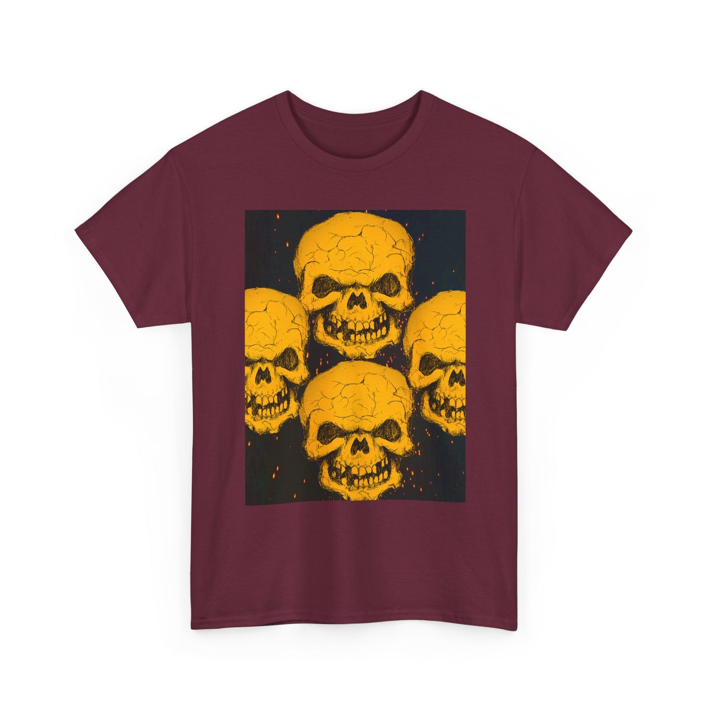 Halloween Skull  Graphic Tee, Unisex Heavy Cotton Tee, Graphic T-Shirt, Casual Wear, Unique Halloween Style, Perfect for Parties