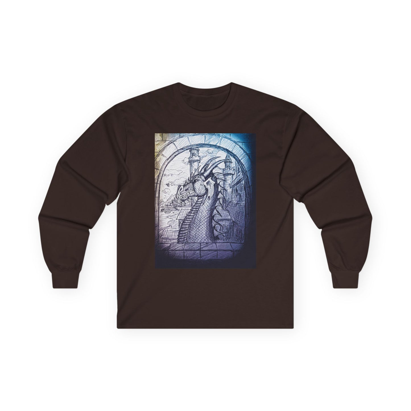 Artistic Dragon frame Long Sleeve Tee - Unique Design for Creative Souls