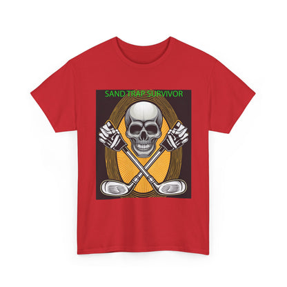 Golf Survivor Skull Tee, Unisex Heavy Cotton T-Shirt, Perfect Gift for Golf Lovers, Sports Apparel, Casual Wear, Skull Design