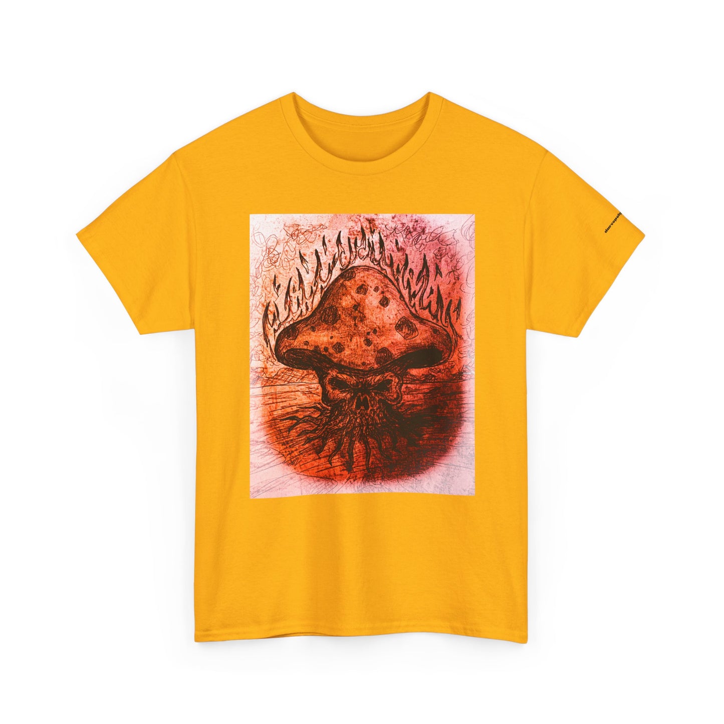 Mushroom Flame T‑Shirt — Psychedelic Burning Mushroom Graphic Tee