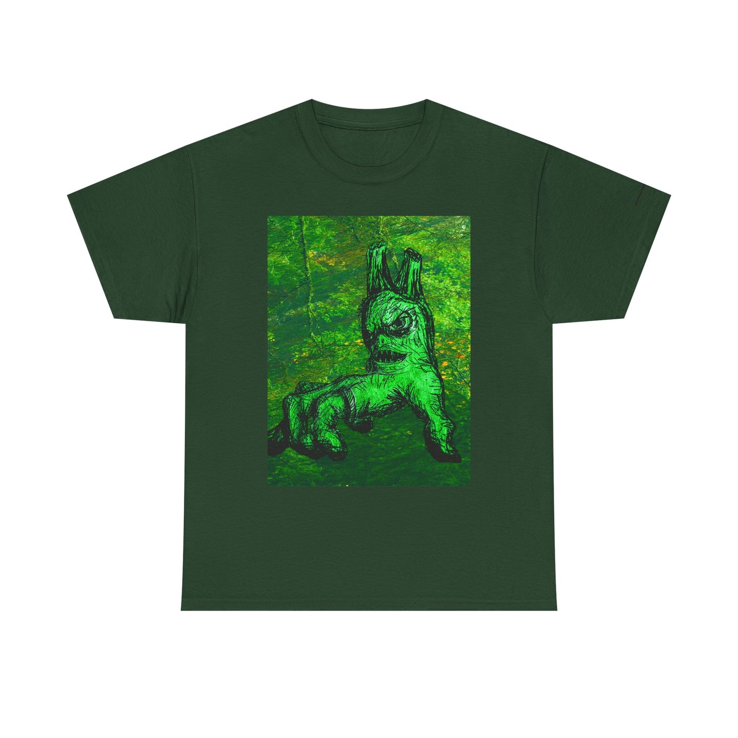 Graphic Tee — Neon Green Fantasy Art