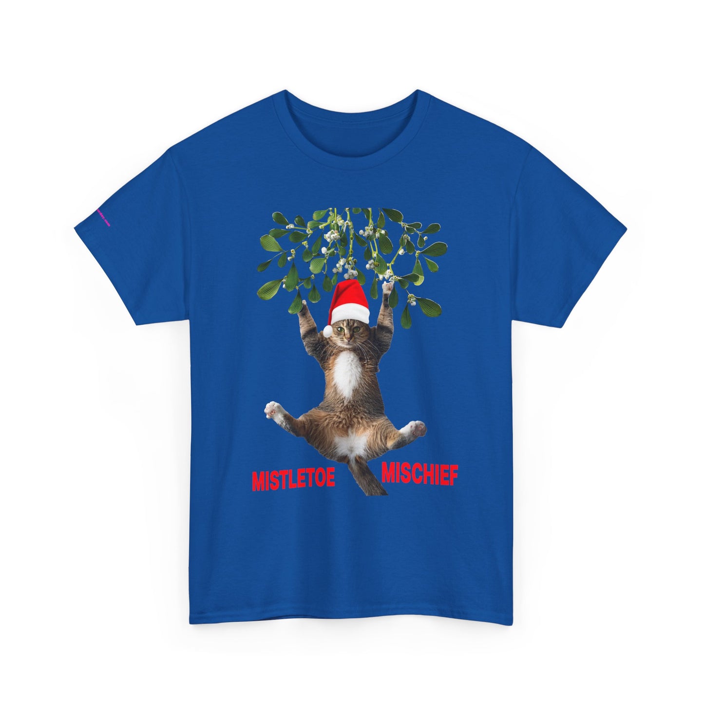 Christmas Cat & Mistletoe Tee — "Mistletoe Mischief" Holiday T-Shirt