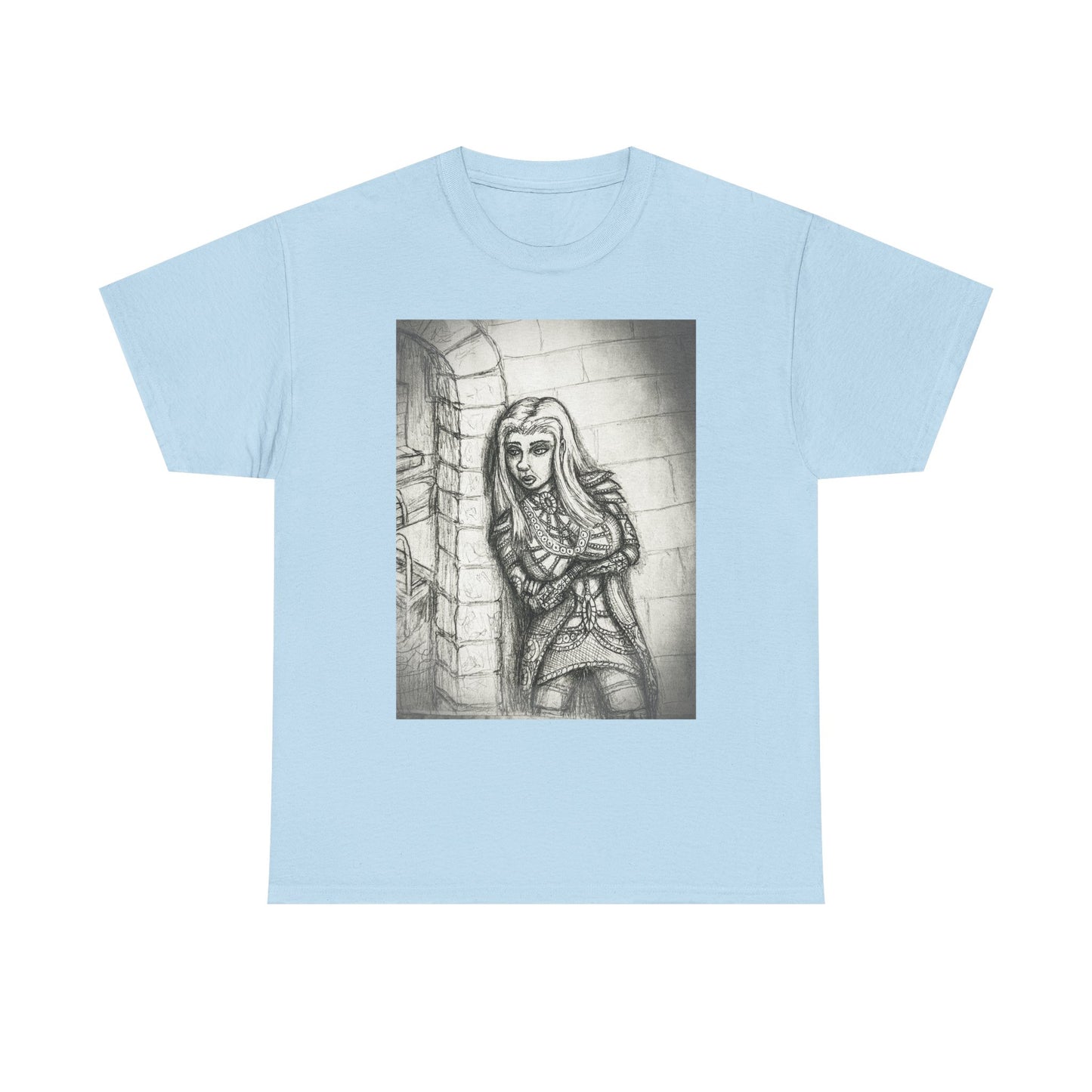 Fantasy Female Elf B & W Unisex Tee