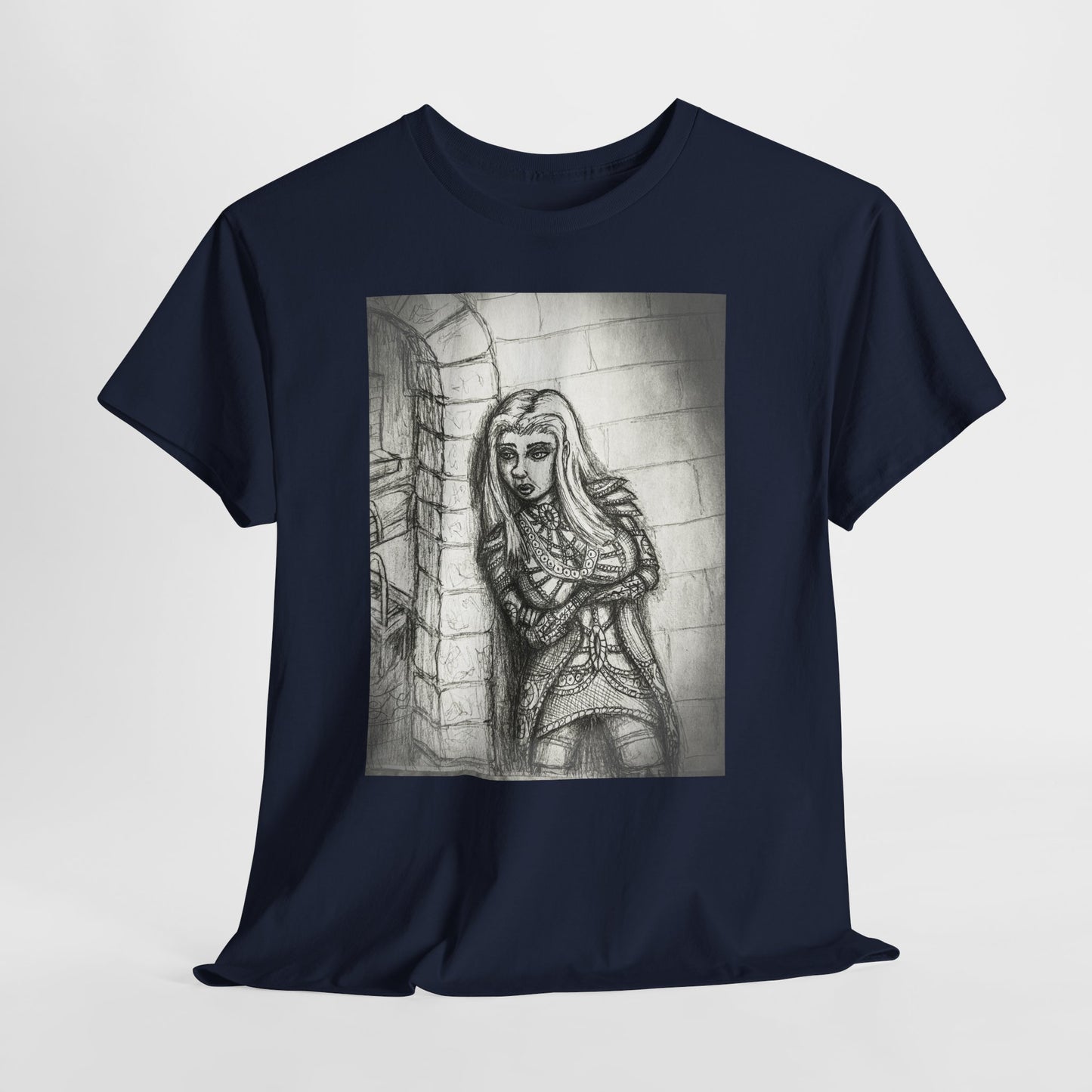 Fantasy Female Elf B & W Unisex Tee