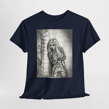 Fantasy Female Elf B & W Unisex Tee
