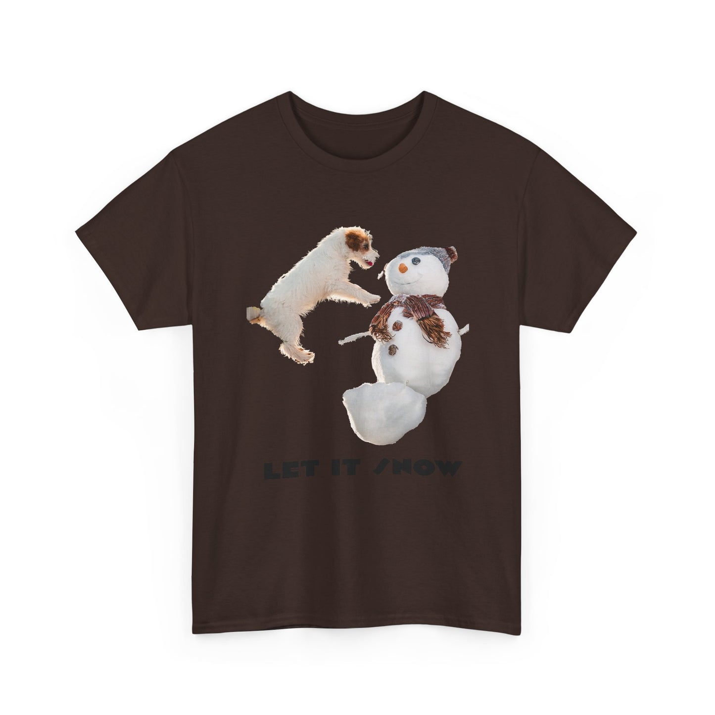 Let It Snow Dog & Snowman Tee — Funny Cute Holiday T-Shirt