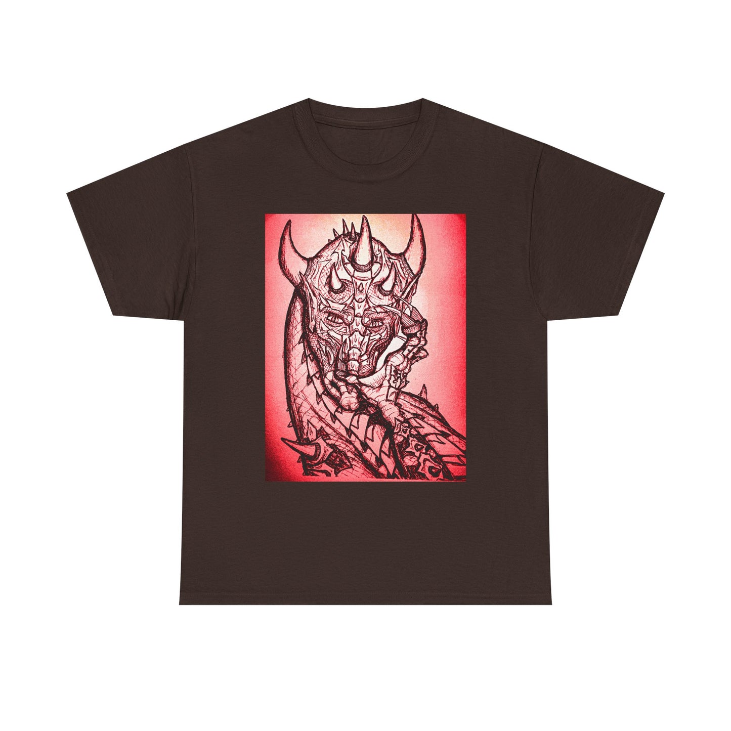 Bold Graphic Tee with Gothic Dragon Design, Unisex Cotton Shirt, Unique Art Tee, Oversized Casual Top, Gift for Art Lovers