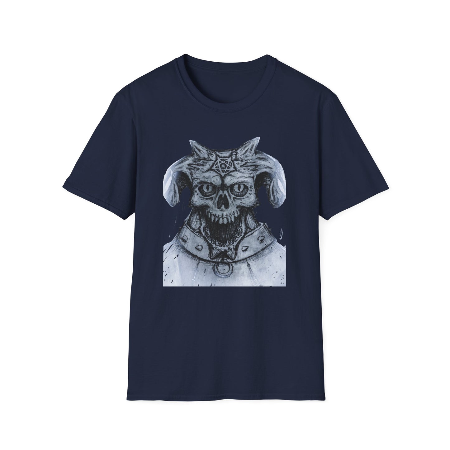 Edgy Graphic Tee: Unisex Softstyle T-Shirt with Skull Design, Art Lover Gift, Halloween Costume, Casual Wear, Unique Artwork Apparel