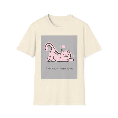 Cute Cat Themed T-Shirt, Unisex Softstyle Tee, Find Your Inner Purr, Pet Lover Gift, Cozy Casual Wear, Birthday Gift, Cat Owner Apparel
