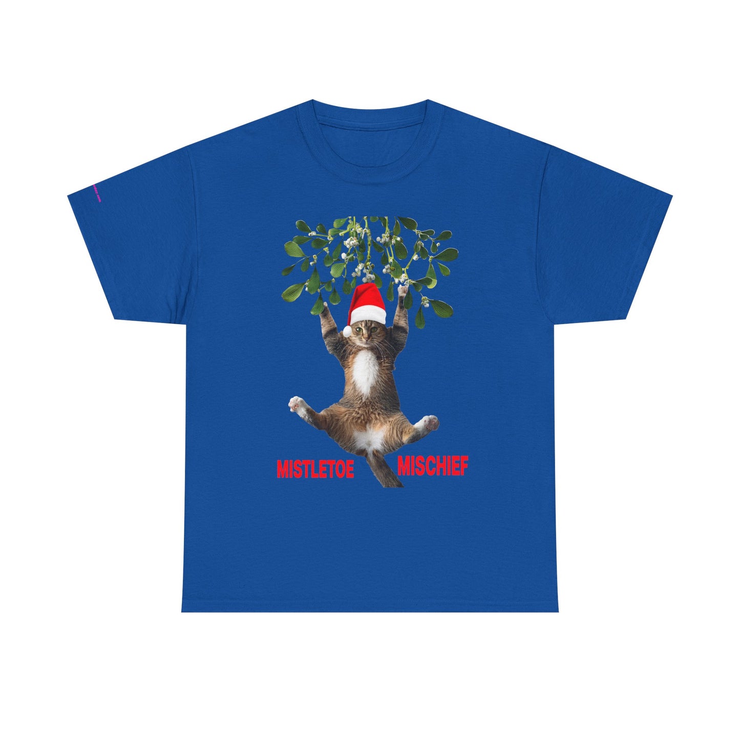 Christmas Cat & Mistletoe Tee — "Mistletoe Mischief" Holiday T-Shirt