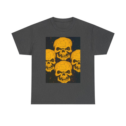 Halloween Skull  Graphic Tee, Unisex Heavy Cotton Tee, Graphic T-Shirt, Casual Wear, Unique Halloween Style, Perfect for Parties