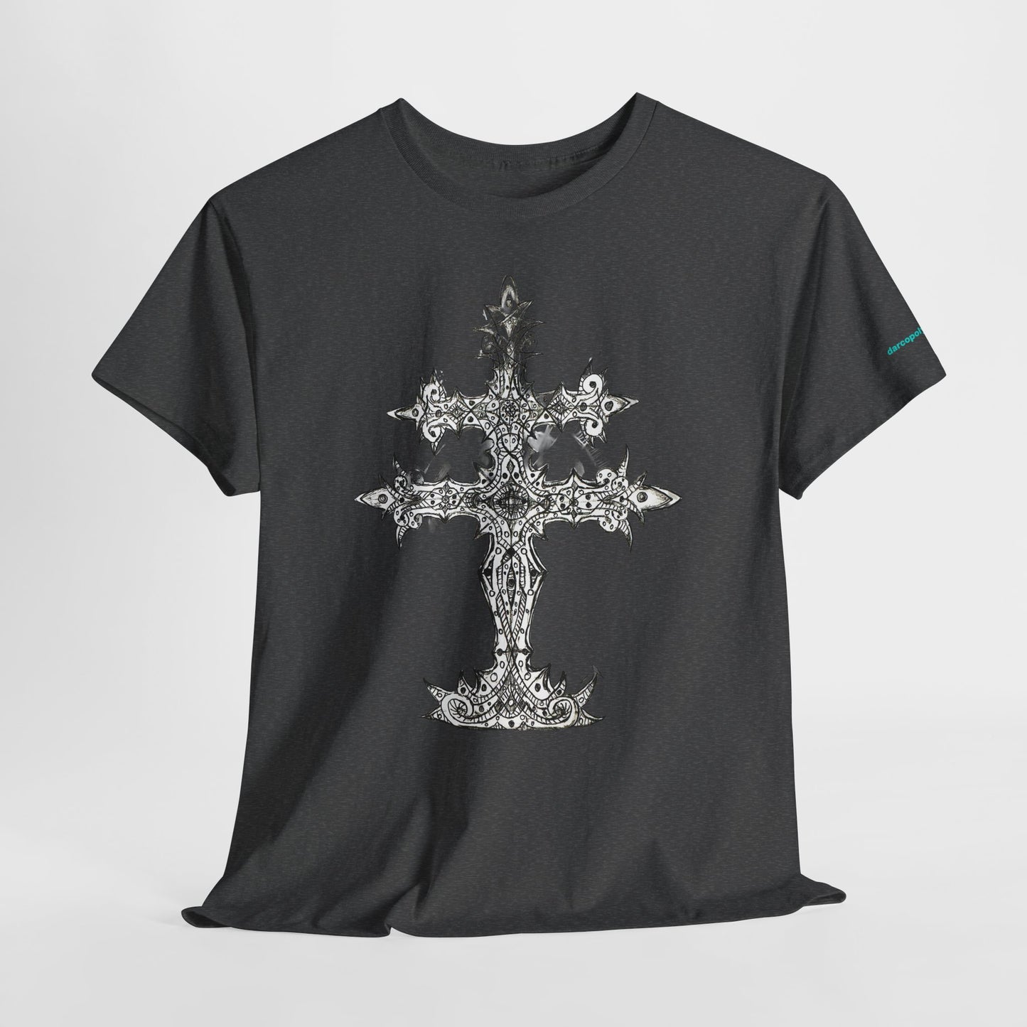Graphic Tee — Gothic Cross Illustration Shirt