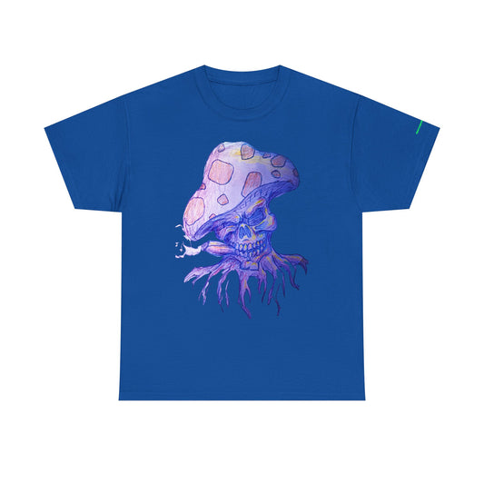 Skull Mushroom Graphic Tee for Nature Lovers