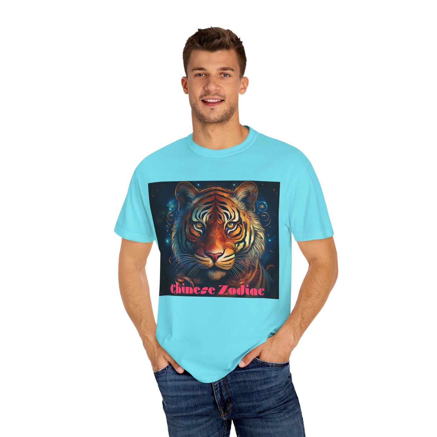 Chic Chinese Zodiac Tiger T-Shirt, Unisex Graphic Tee, Astrology Apparel, Zodiac Fashion, Year of the Tiger Shirt