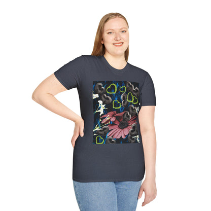 Floral Heart Unisex T-Shirt, Soft Cotton Tee, Casual Wear, Gift for Her/Him, Trendy Graphic Tee, Stylish Everyday Shirt